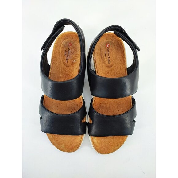 Unstructured By Clarks Women's Un Bali Black Sling Back Sandals Size 7.5M US - Picture 4 of 9